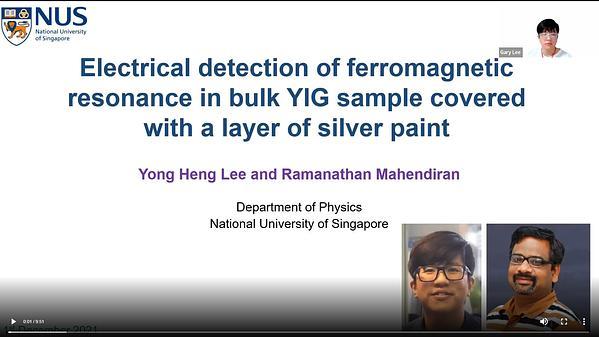 Electrically detected ferromagnetic resonance in polycrystalline YIG covered with a layer of Ag paint