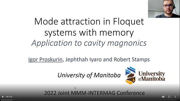 Mode attraction in Floquet systems with memory: application to cavity magnonics