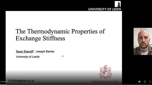 The thermodynamic properties of exchange stiffness