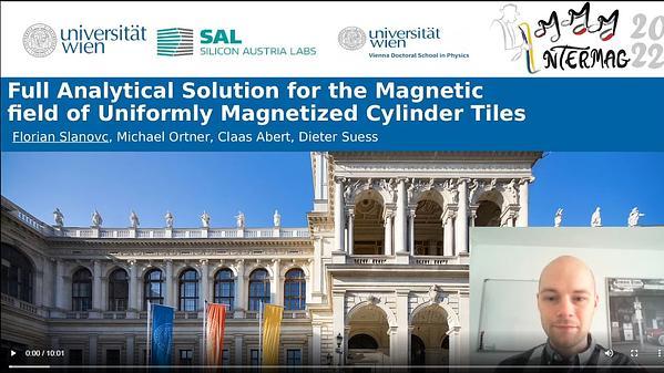 Full Analytical Solution for the Magnetic Field of Uniformly Magnetized Cylinder Tiles
