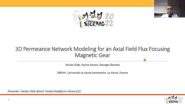 3D Permeance Network Modeling for an Axial Field Flux Focusing Magnetic Gear