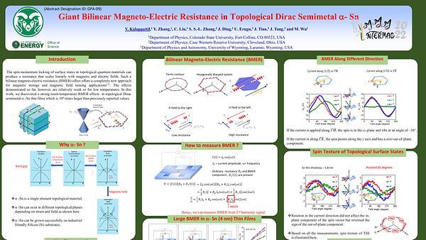 Large Magneto-Electric Resistance in the Topological Dirac Semimetal α-Sn