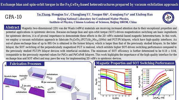 Exchange bias and spin-orbit torque in the Fe3GeTe2-based heterostructures prepared by vacuum exfoliation approach