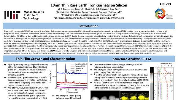Integration of 10 nm thick Dysprosium Iron Garnet Films on Silicon
