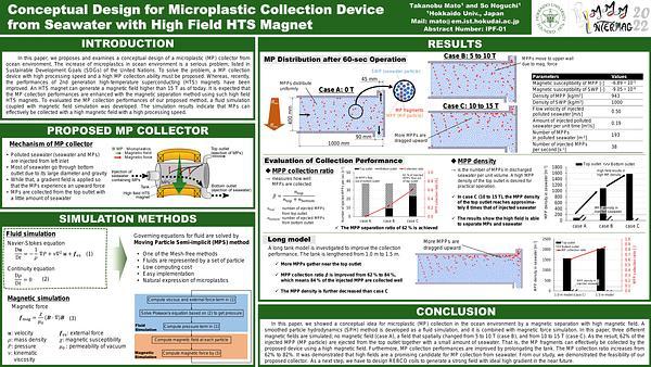Conceptual Design for Microplastic Collection Device from Seawater with High Field HTS Magnet