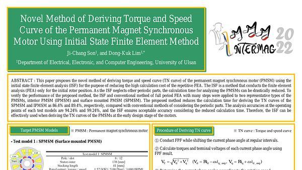 Novel Method of Deriving Torque and Speed Curve of the Permanent Magnet Synchronous Motor Using Initial State Finite Element Analysis