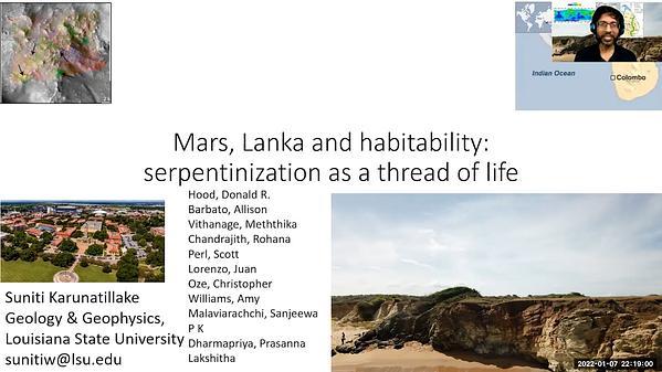 Mars, Lanka and Habitability: Serpentinization as a Thread of Life