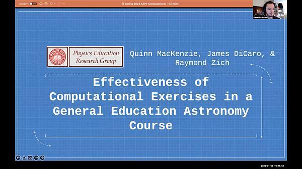 Effectiveness of computational exercises in a general education astronomy course