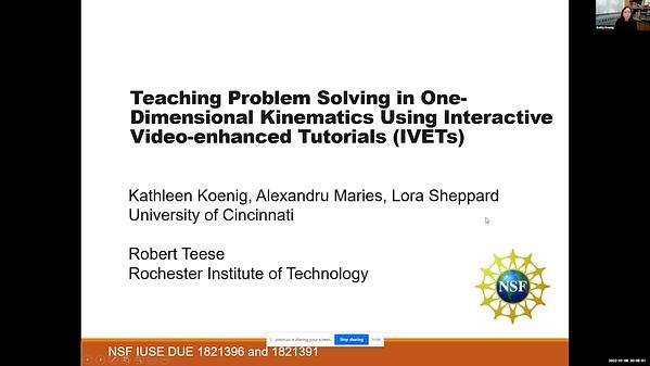 Teaching Problem Solving in One-Dimensional Kinematics Using Interactive Video-enhanced Tutorials