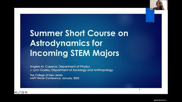 Summer Short Course on Astrodynamics for Incoming STEM Majors