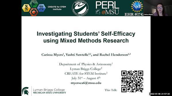 Investigating Students' Self-Efficacy Using Mixed Methods Research