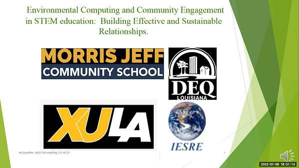 Environmental Computing and Community Engagement in STEM education: Sustainable Relationships