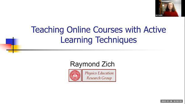 Teaching online courses with active learning techniques