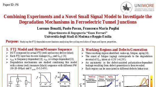 Combining Experiments and a Novel Small Signal Model to Investigate the Degradation Mechanisms in Ferroelectric Tunnel Junctions