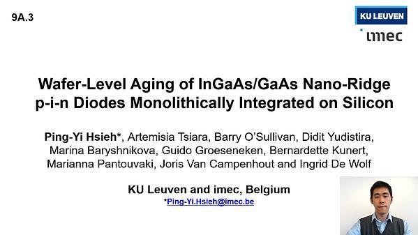 Wafer-Level Aging of InGaAs/GaAs Nano-Ridge p-i-n Diodes Monolithically Integrated on Silicon