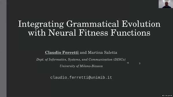 Integrating Grammatical Evolution with Neural Fitness Functions