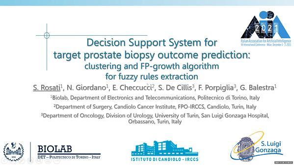 Decision Support System for target prostate biopsy outcome prediction: clustering and FP-growth algorithm for fuzzy rules extraction
