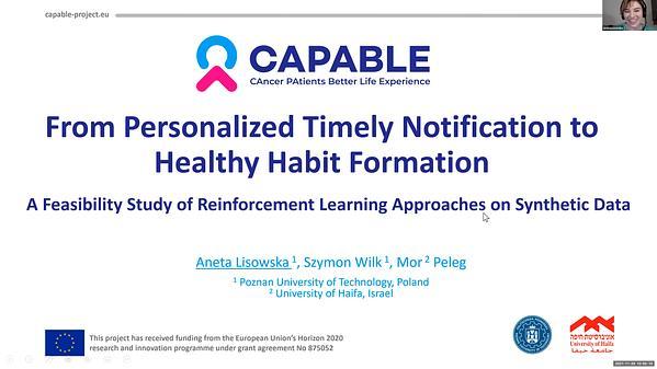 From Personalized Timely Notification to Healthy Habit Formation: A Feasibility Study of Reinforcement Learning Approaches on Synthetic Data
