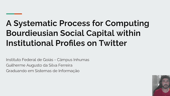 A Systematic Process for Computing Bourdieusian Social Capital within Institutional Profiles on Twitter.