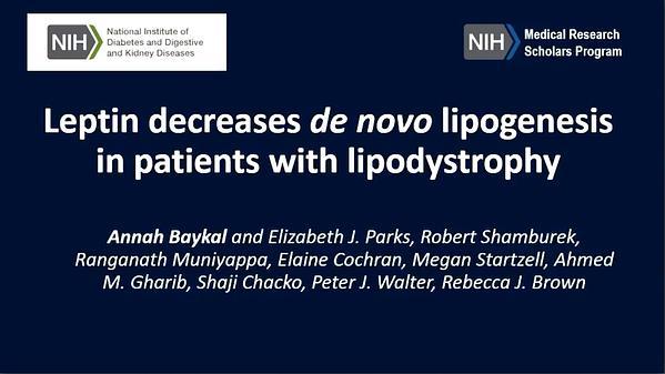 Leptin Decreases De Novo Lipogenesis in Lipodystrophic Patients