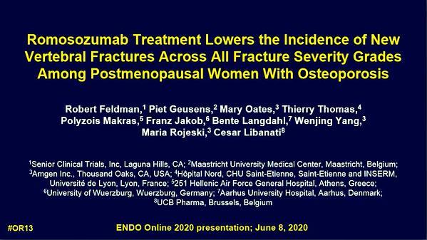 Romosozumab Treatment Lowers the Incidence of New Vertebral Fractures Across All Fracture Severity Grades Among Postmenopausal Women with Osteoporosis