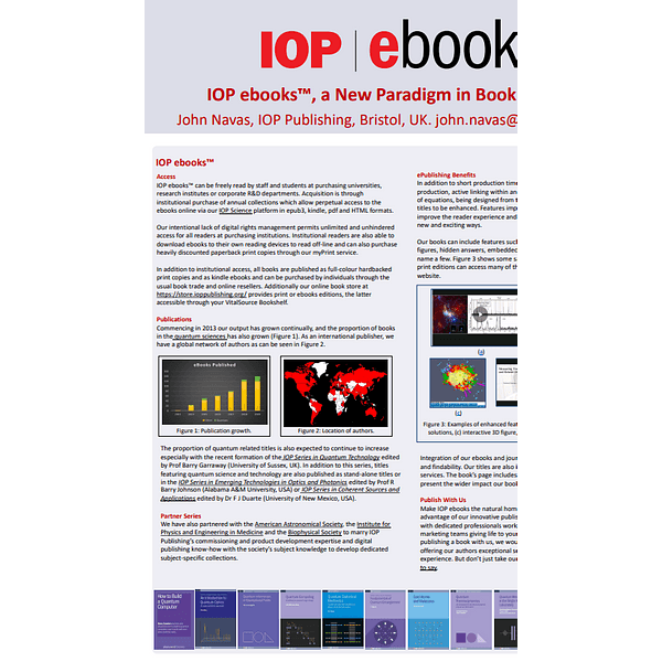 (IOPP) IOP ebooks, a New Paradigm in Book Publishing