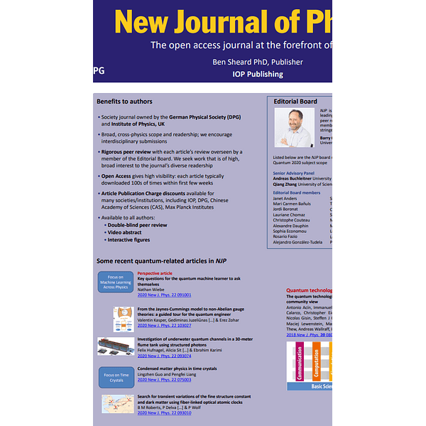 New Journal of Physics - the open access journal at the forefront of physics