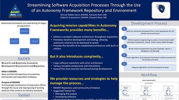 Streamlining Software Acquisition Processes Through the Use of an Autonomy Framework Repository and Environment