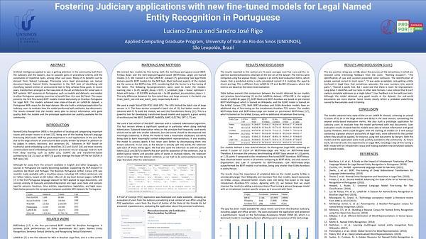 Fostering Judiciary applications with new fine-tuned models for Legal Named Entity Recognition in Portuguese