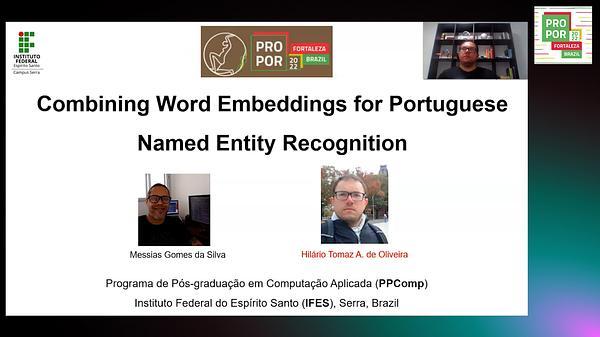 Combining Word Embeddings for Portuguese Named Entity Recognition