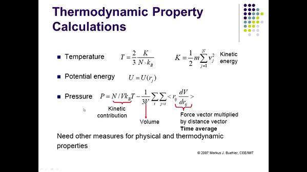 Molecular Dynamics MOOC 8.1.2. Thermodynamic Properties