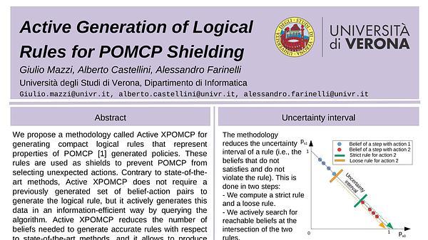Active Generation of Logical Rules for POMCP Shielding