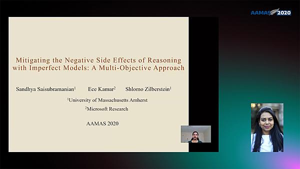 Mitingating the Negative Side Effects of Reasoning with Imperfect Models: A Mult - Objective Approach