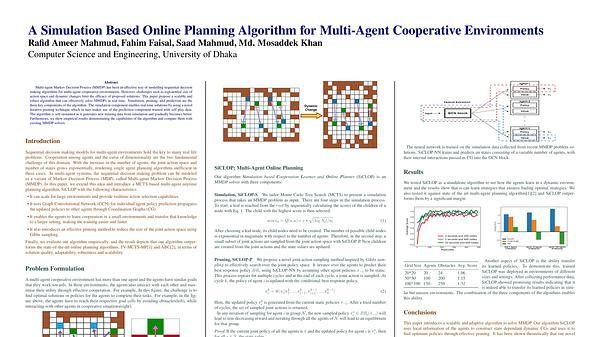 A Simulation Based Online Planning Algorithm for Multi-Agent Cooperative Environments