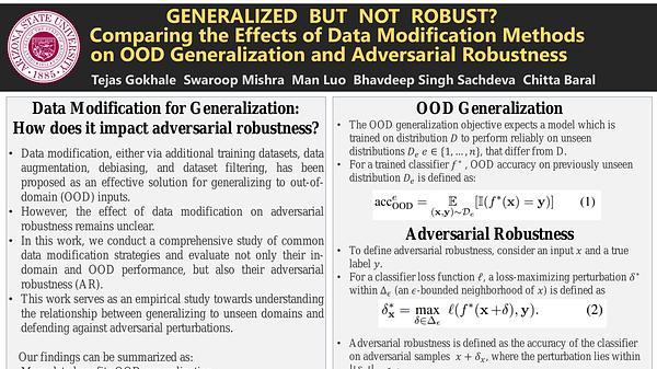 Generalized but not Robust? Comparing the Effects of Data Modification Methods on Out-of-Domain Generalization and Adversarial Robustness