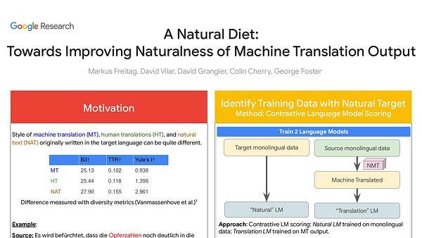 A Natural Diet: Towards Improving Naturalness of Machine Translation Output