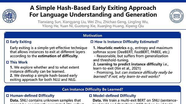 A Simple Hash-Based Early Exiting Approach For Language Understanding and Generation