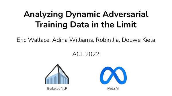 Analyzing Dynamic Adversarial Training Data in the Limit