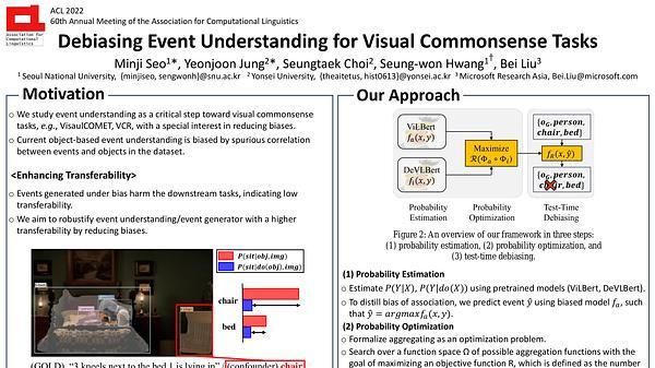 Debiasing Event Understanding for Visual Commonsense Tasks