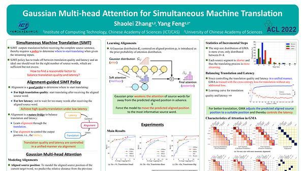 Gaussian Multi-head Attention for Simultaneous Machine Translation