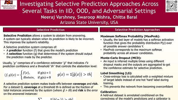 Investigating Selective Prediction Approaches Across Several Tasks in IID, OOD, and Adversarial Settings