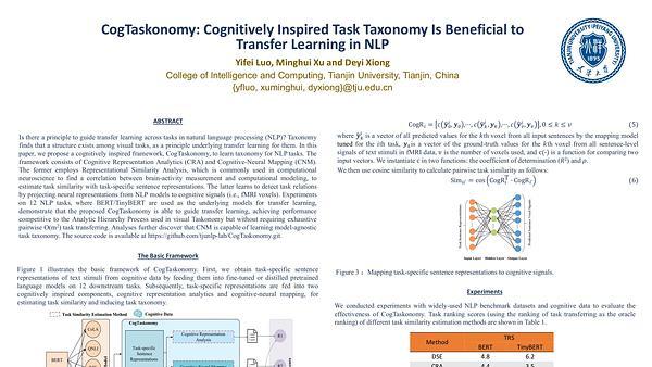 CogTaskonomy: Cognitively Inspired Task Taxonomy Is Beneficial to Transfer Learning in NLP