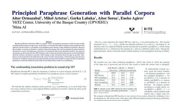 Principled Paraphrase Generation with Parallel Corpora