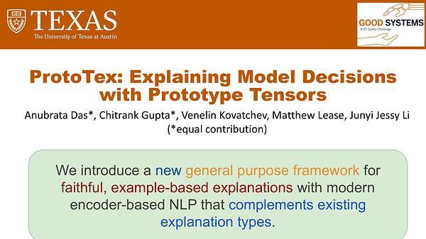 ProtoTEx: Explaining Model Decisions with Prototype Tensors