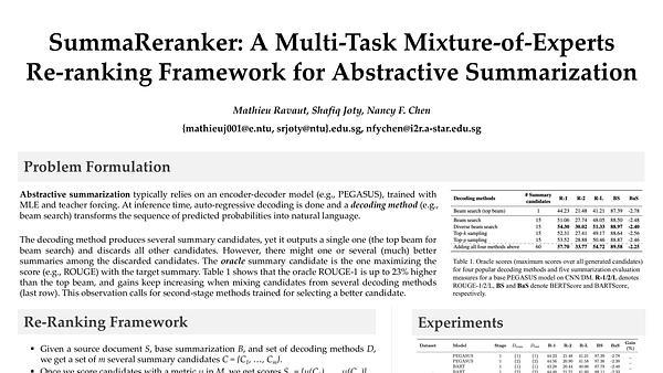 SummaReranker: A Multi-Task Mixture-of-Experts Re-ranking Framework for Abstractive Summarization