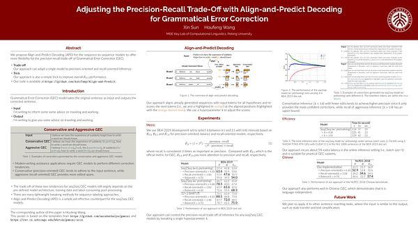 Adjusting the Precision-Recall Trade-Off with Align-and-Predict Decoding for Grammatical Error Correction