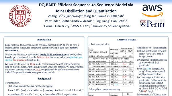 DQ-BART: Efficient Sequence-to-Sequence Model via Joint Distillation and Quantization