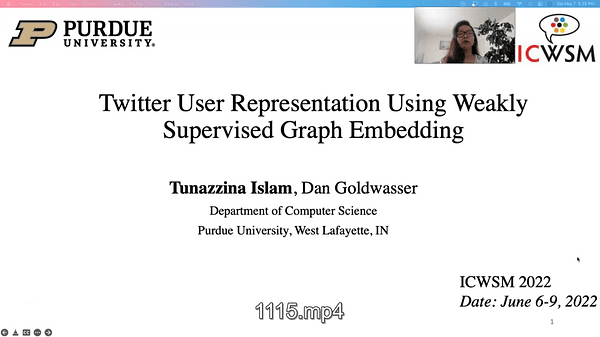 Twitter User Representation using Weakly Supervised Graph Embedding