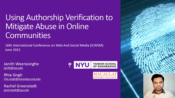 Using Authorship Verification To Mitigate Abuse In Online Communities