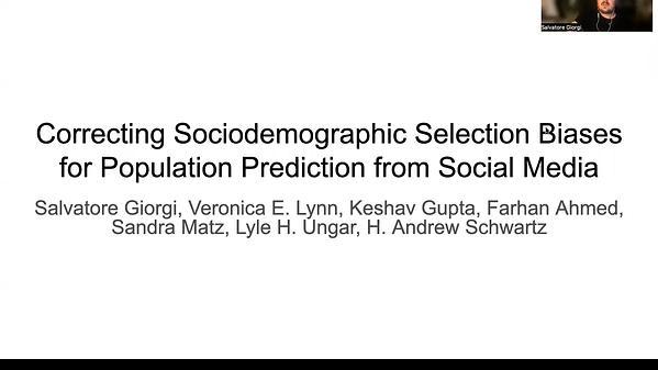 Correcting Sociodemographic Selection Biases for Population Prediction from Social Media